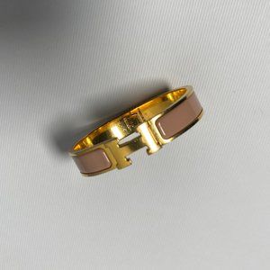 Hermès Rose Cassatta Clic Clac H Narrow Enamel Bra